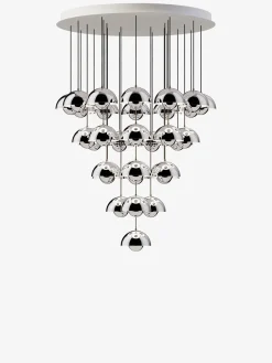 Flowerpot Chandelier VP10, 10 pendants reversed fra &Tradition