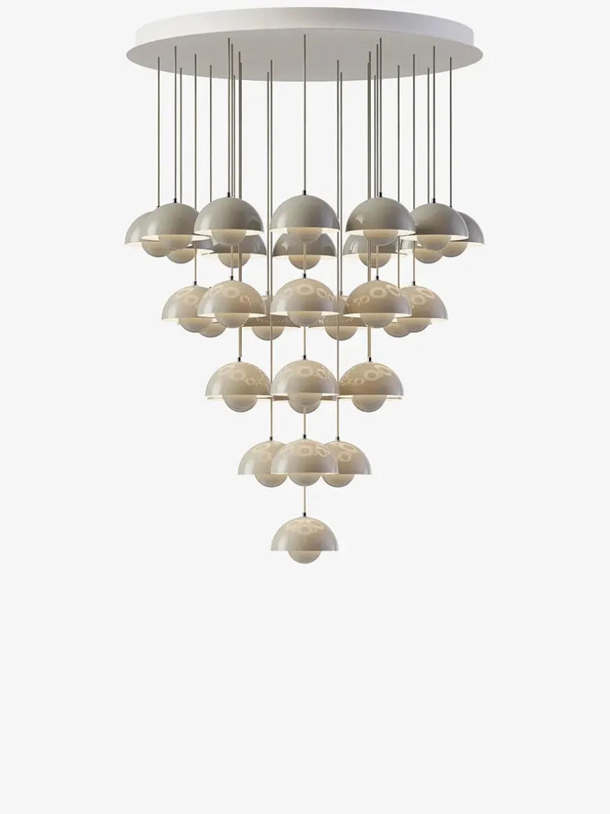 Flowerpot Chandelier VP10, 10 pendants reversed fra &Tradition
