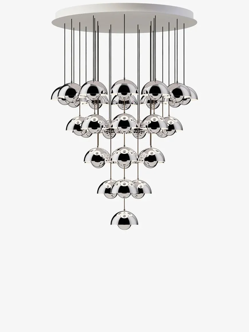 Flowerpot Chandelier VP10, 10 pendants reversed fra &Tradition