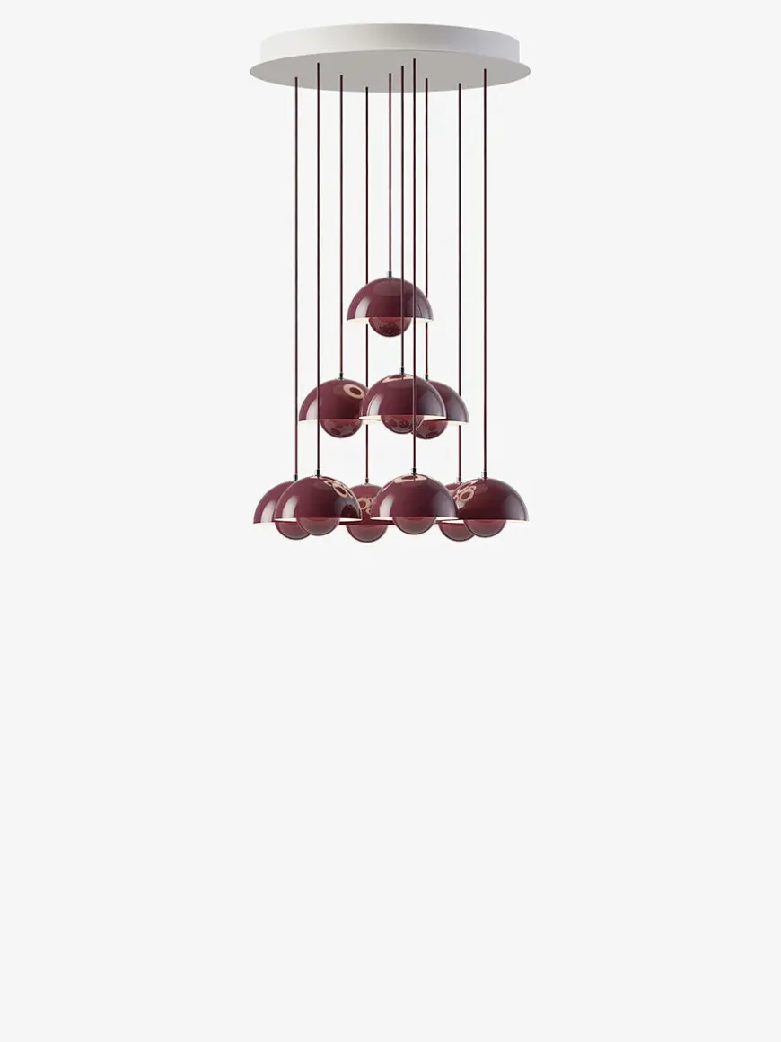 Flowerpot Chandelier VP10, 10 pendants reversed fra &Tradition