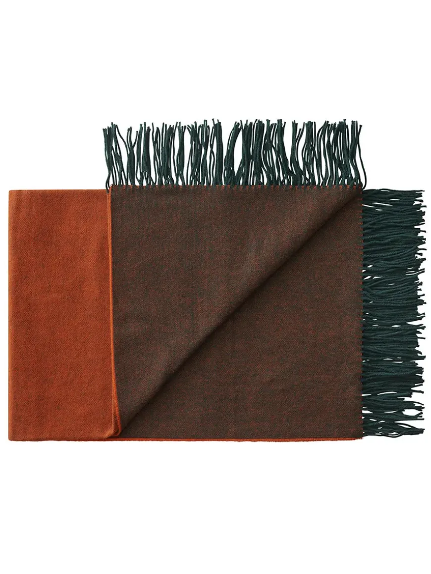 Franja Plaid, green/orange fra Silkeborg Uldspinderi