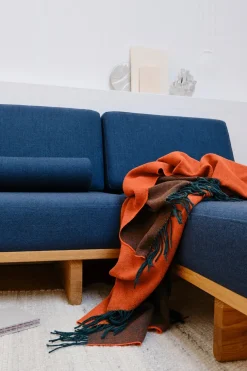 Franja Plaid, green/orange fra Silkeborg Uldspinderi