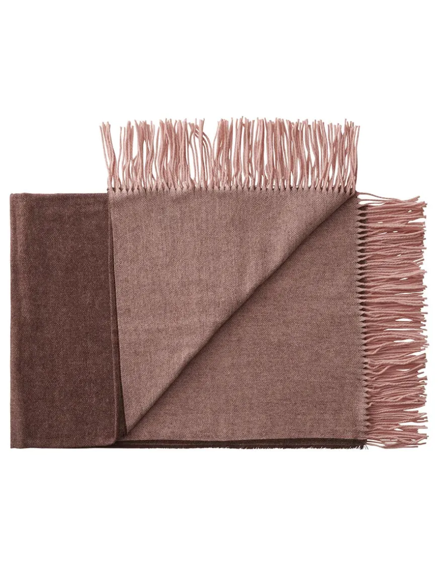 Franja Plaid, pink/white fra Silkeborg Uldspinderi