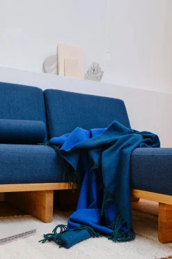 Franja Plaid, pink/yellow fra Silkeborg Uldspinderi