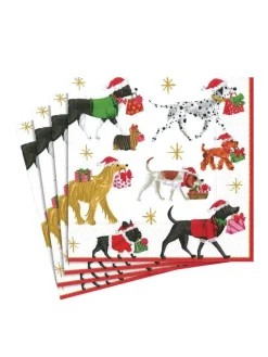 Frokostservietter, julehunde, 20 stk. fra Caspari