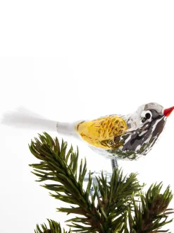 Fugl m. Klemme 10 cm, sølvfarvet/guld fra Brink Nordic