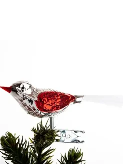 Fugl m. Klemme 10 cm, sølvfarvet/guld fra Brink Nordic