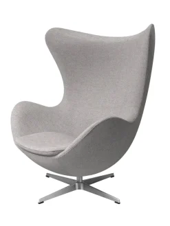 Ægget, sort læder/aluminium af Arne Jacobsen