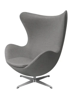 Ægget, sort læder/aluminium af Arne Jacobsen