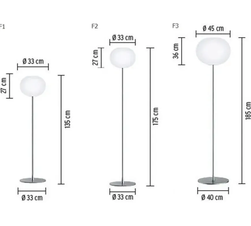 Glo-Ball F, Silver Gulvlampe fra Flos
