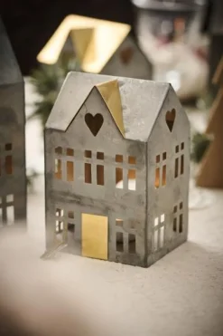 Hus til fyrfadslys Stillenat - 3 stk. ass. fra Ib Laursen