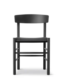 J39 Folkestolen Sædepolstret, Sort Canvas af Børge Mogensen