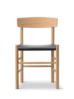 J39 Folkestolen Sædepolstret, Sort Canvas af Børge Mogensen