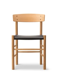 J39 Folkestolen Sædepolstret, Sort Canvas af Børge Mogensen