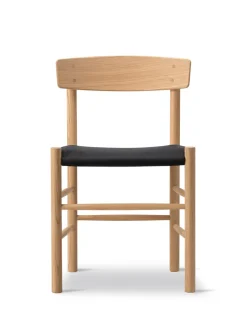 J39 Folkestolen Sædepolstret, Sort Canvas af Børge Mogensen