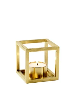 Kubus T Lysestage, guldbelagt fra Audo Copenhagen