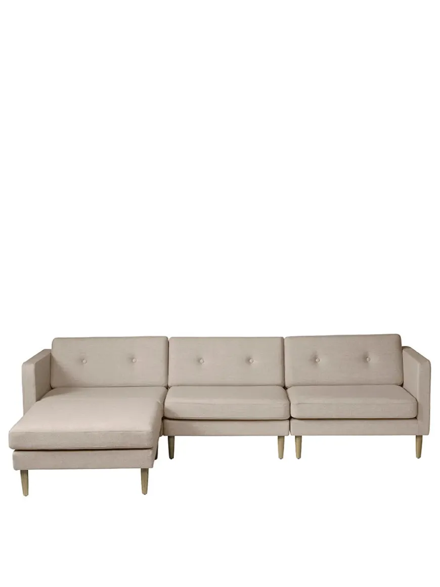 L42 Firhøj Sofa 3-Personers m. chaiselong, beige fra FDB Møbler