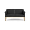 L45 MK154 2 pers. sofa, sort læder af Mogens Koch