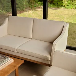 L45 MK154 2 pers. sofa, sort læder af Mogens Koch
