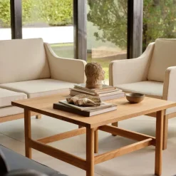 L45 MK154 2 pers. sofa, sort læder af Mogens Koch