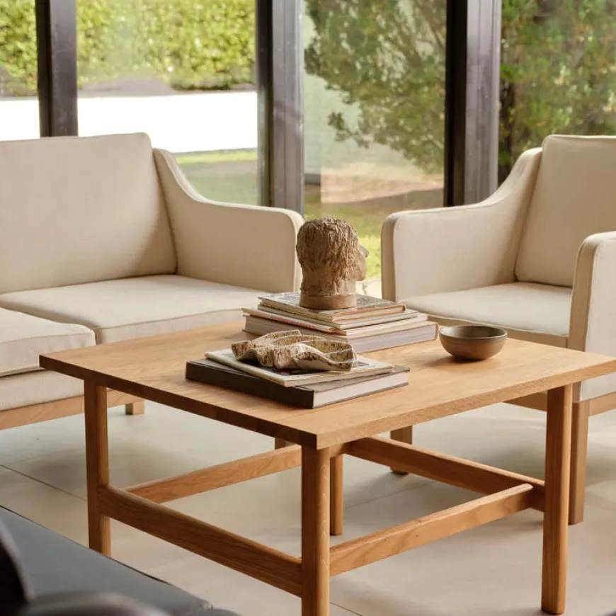 L45 MK154 2 pers. sofa, sort læder af Mogens Koch