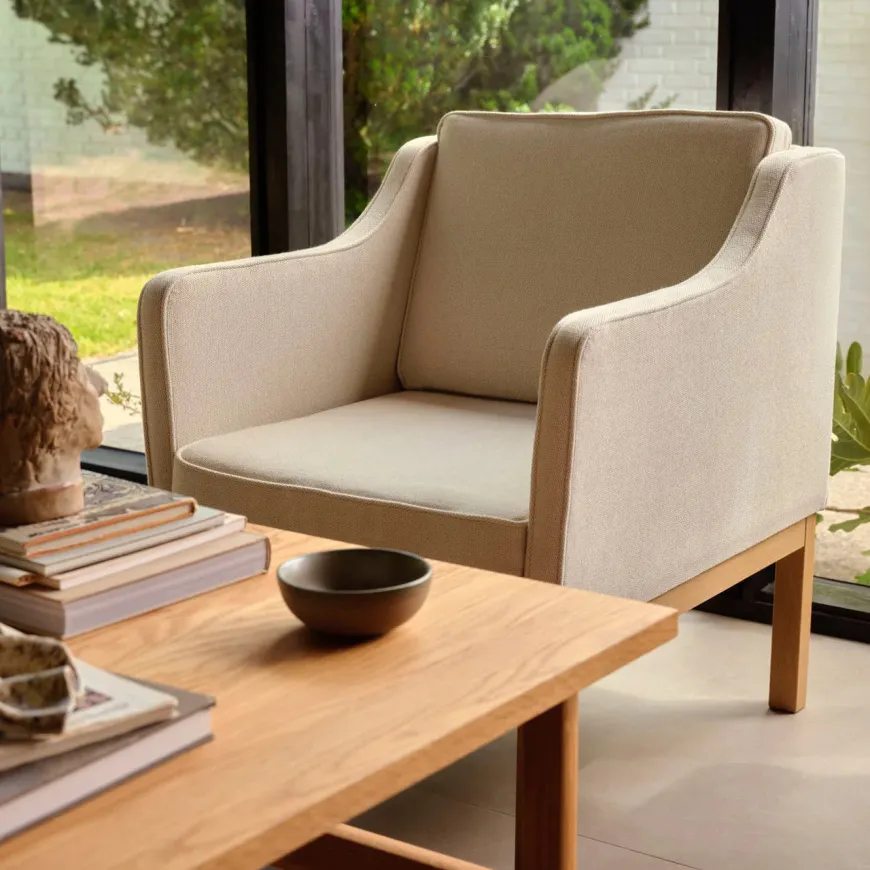 L46 MK155 lænestol, cognac læder af Mogens Koch