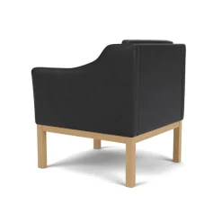 L46 MK155 lænestol, sort læder af Mogens Koch