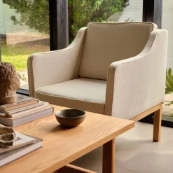 L46 MK155 lænestol, sort læder af Mogens Koch