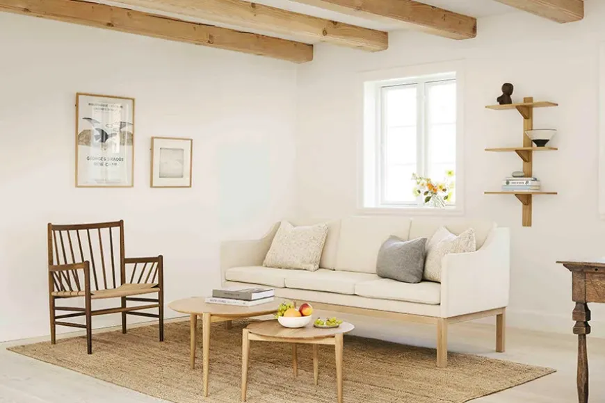 L43 MK46 Sofa, beige tekstil af Mogens Koch