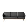 L43 MK46 Sofa, sort læder af Mogens Koch