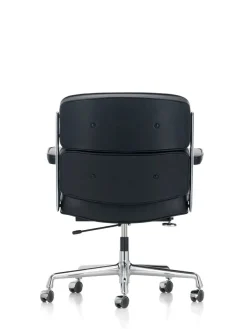 Lobby Chair ES 104 kontorstol, sort læder fra Vitra