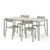 May sæt, 4 stole og bord 170x85 i light grey fra New Works