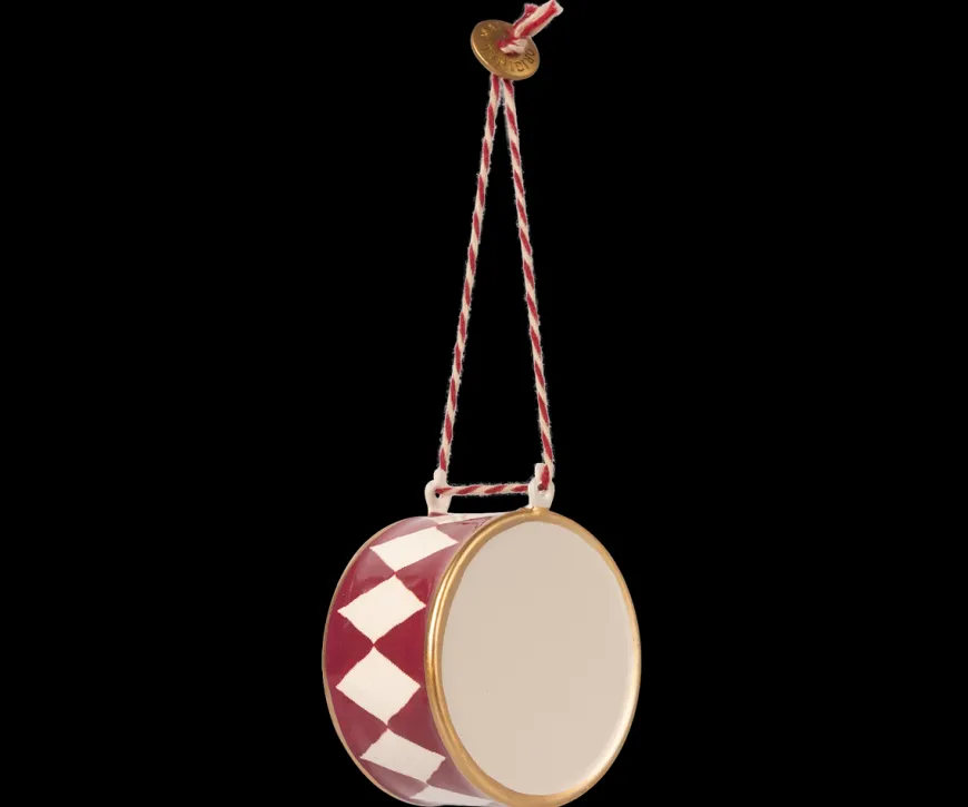 Metal ornament, stor tromme - Rød fra Maileg