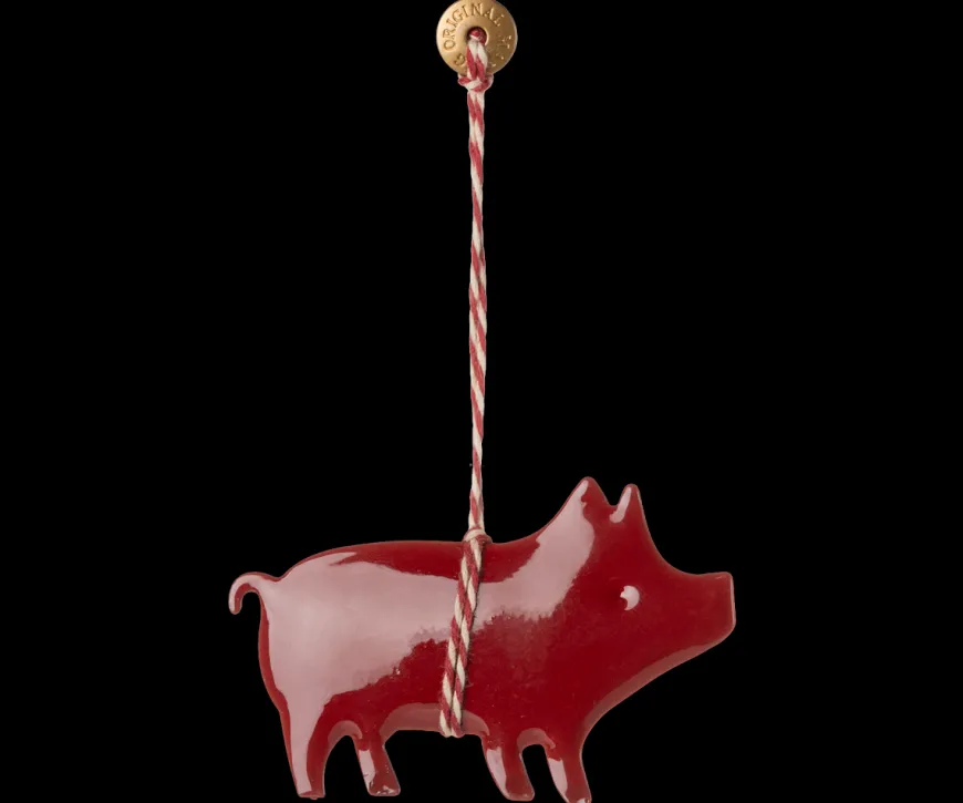 Metal Ornament, tromme, lille - rød fra Maileg