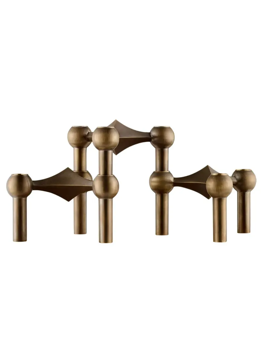 Nagel Lysestage, bronzeret messing fra STOFF Nagel