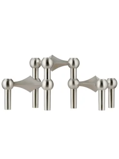 Nagel Lysestage, børstet messing fra STOFF Nagel