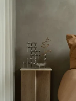 Nagel Lysestage, børstet messing fra STOFF Nagel