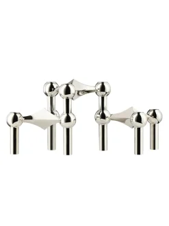 Nagel Lysestage, børstet messing fra STOFF Nagel