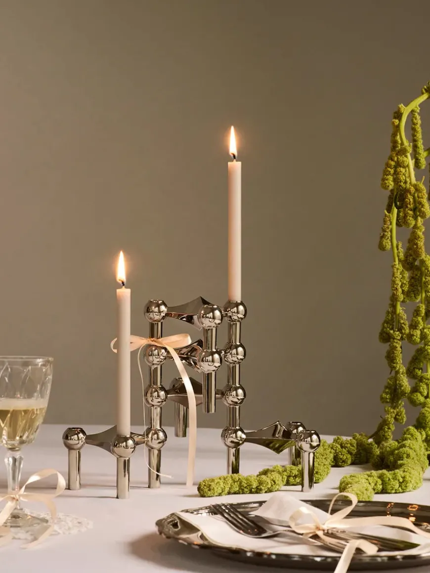 Nagel Lysestage, sort krom fra STOFF Nagel