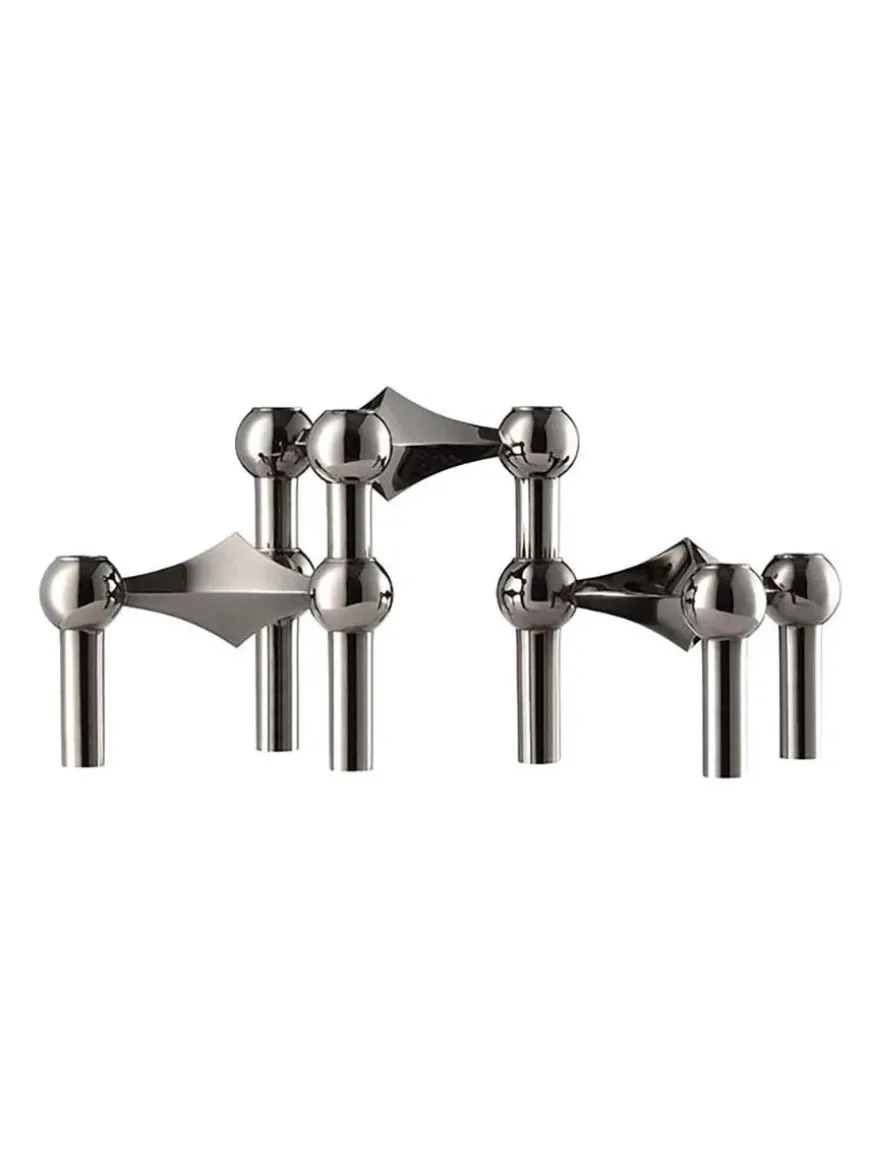 Nagel Lysestage, sort krom fra STOFF Nagel