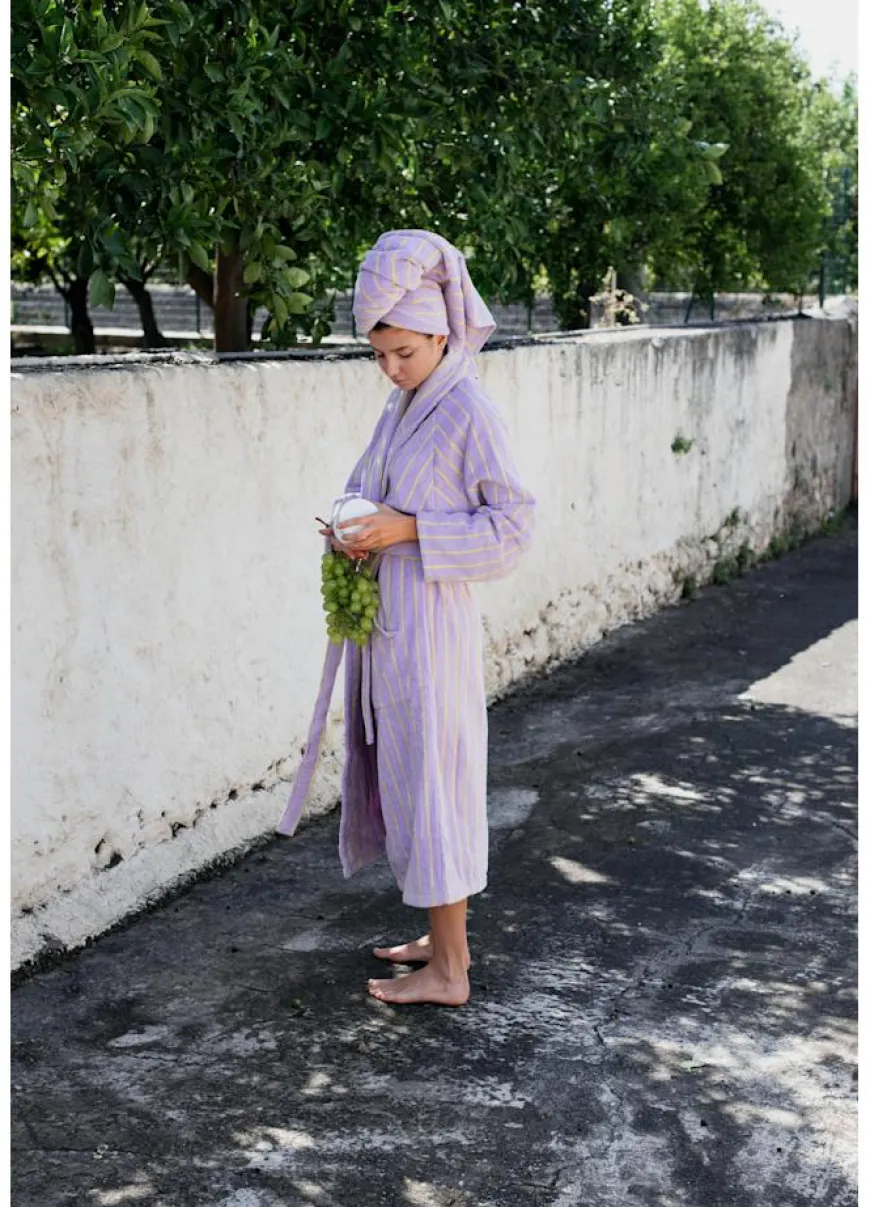 Naram badekåbe, Lilac & Neon Yellow fra Bongusta