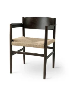 Nestor armstol, sort bøg med natur flet fra Mater