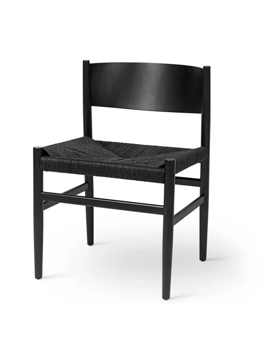 Nestor stol, sort bøg med natur flet fra Mater