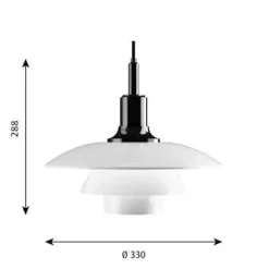 Overskærm til PH 3½-3 Glas Pendel fra Louis Poulsen