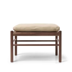 OW149F Fodskammel til Colonial lænestol, valnød olie, Terra-læder af Ole Wanscher