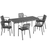 Palissade Sæt, 6 armstole og bord i anthracite fra HAY