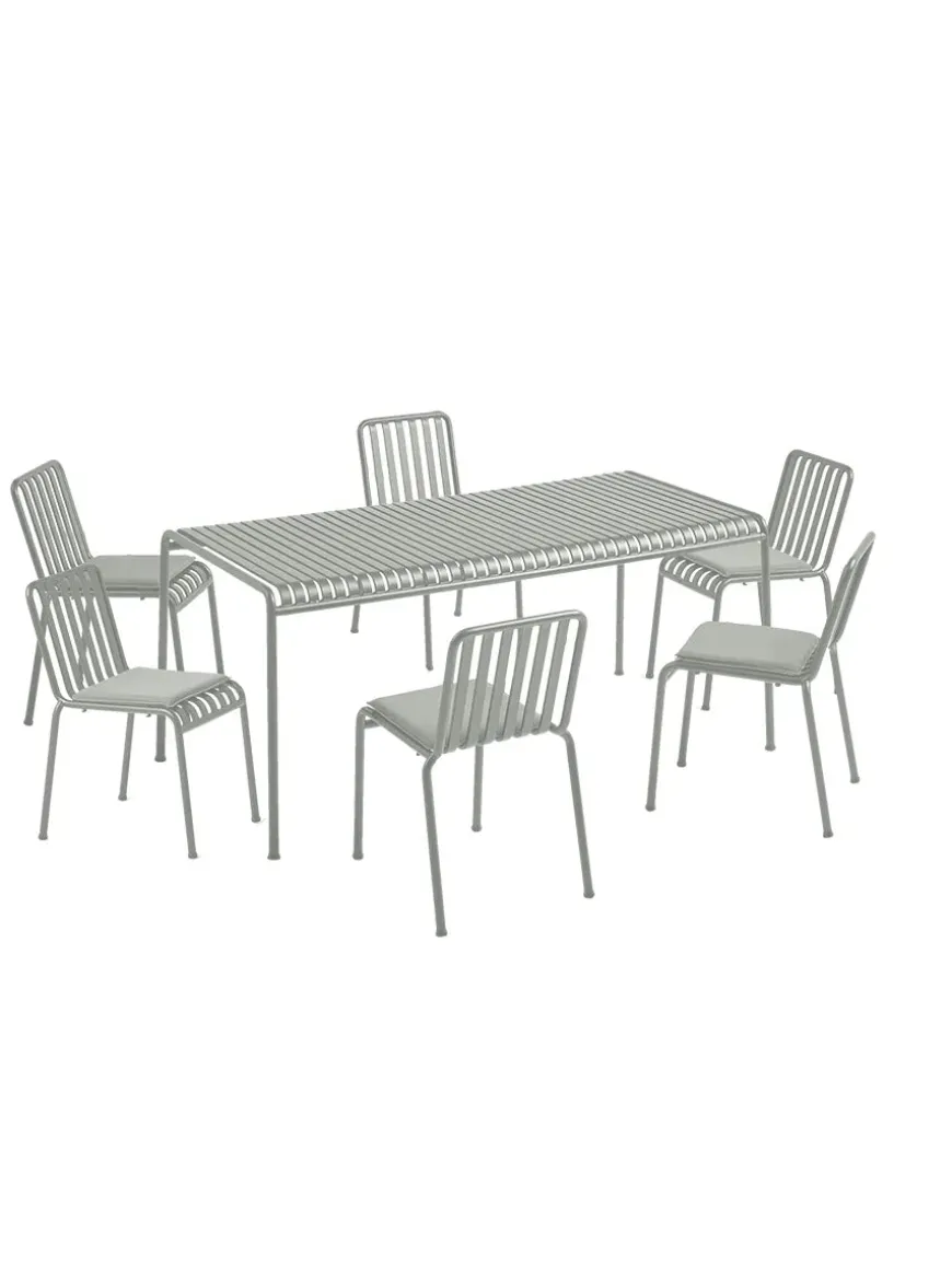 Palissade sæt, 6 armstole og bord i olive fra HAY