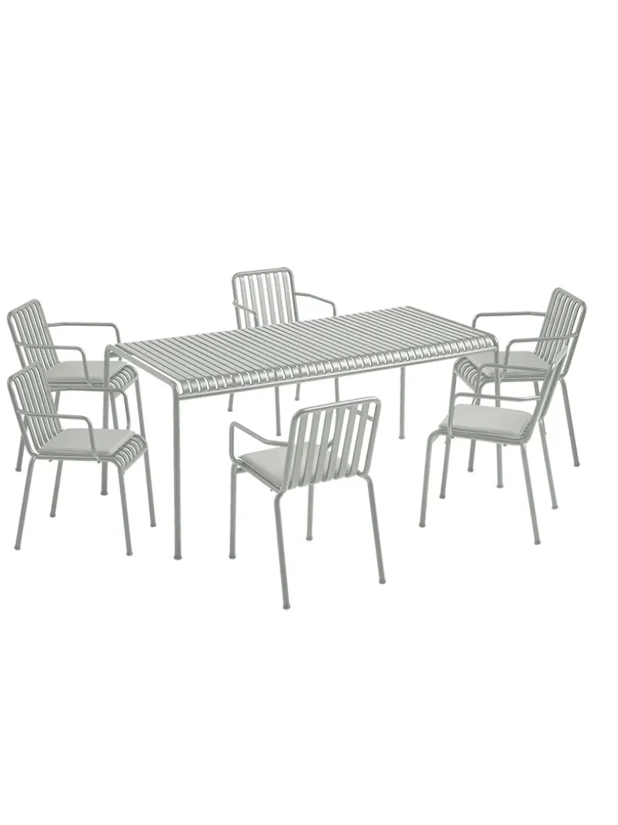 Palissade sæt, 6 armstole og bord i olive fra HAY