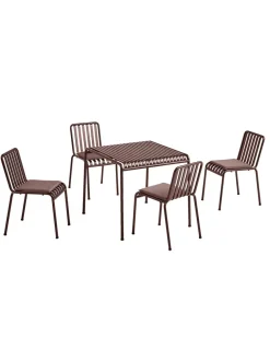 Palissade sæt, 4 armstole og bord i sky grey fra HAY