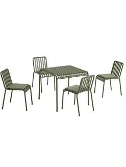 Palissade sæt, 4 armstole og bord i anthracite fra HAY